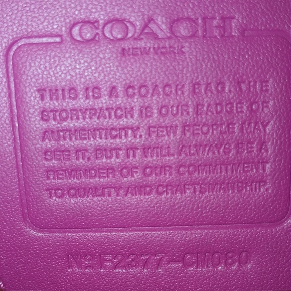 Coach Pink and Purple Leather Tote - Picture 4 of 4